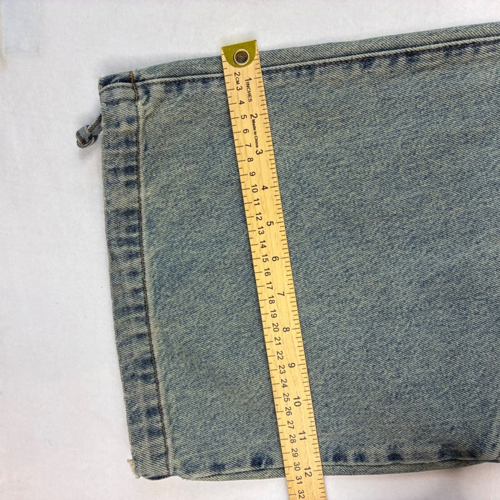 EB Denim Wide Leg Jeans Womens 28 Blue Paneled Drawstring Hem Streetwear Baggy - Picture 9 of 9